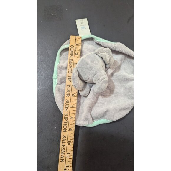 Cloud Island Baby Elephant Washcloth Mint Trim lovey - Picture 3 of 7
